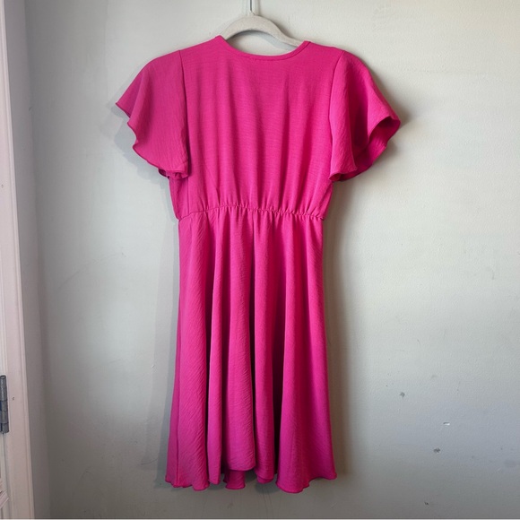 Barbiecore Pink Tie-Front Dress | Romantic Coquette Style Women’s Sz Medium - Picture 4 of 4